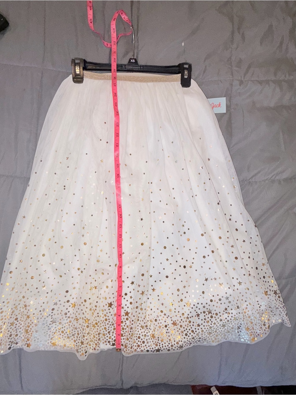 Cat & Jack Girls 7/8 Cream Gold Star Tulle Midi Skirt NWT - Picture 5 of 6